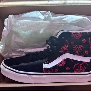 Vans Black and Red Valentine’s High-Top’s